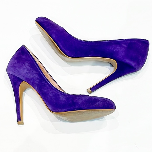 ALDO purple suede leather 4” pump heels size 5 - Picture 1 of 10